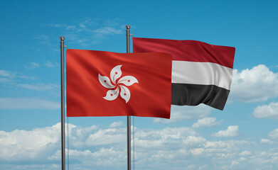 Yemen and Hong Kong flag