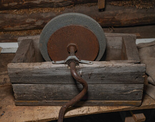 old homemade round sharpener