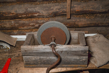 old homemade round sharpener