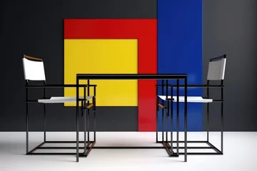 Tapeten De stijl interior with chair and table. © GalleryGlider