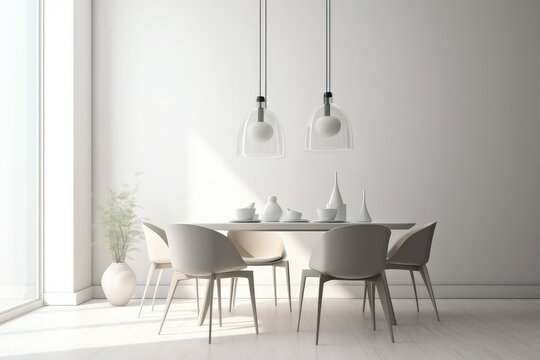 Detail of modern dining room interior minimal style