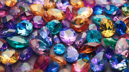 Radiant Treasures: Close-Up of Colorful Gemstones