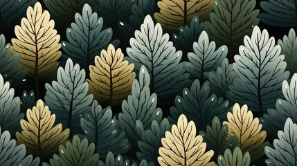 Naklejka premium a bunch of green and yellow leaves on a black background. generative ai