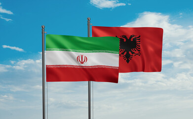 Iran and Albania national flag