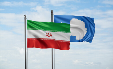 Iran and Antarctica flag