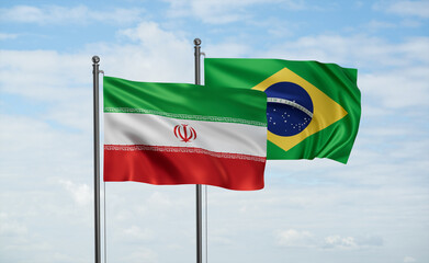 Brazil and Iran flag