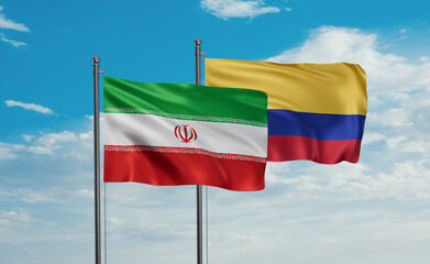 Colombia and Iran flag