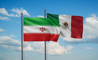 Mexico and Iran flag