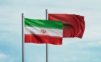 Morocco and Iran flag