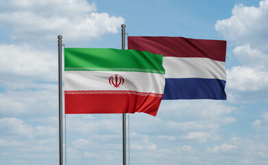 Netherlands and Iran flag