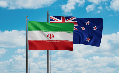 New Zealand and Iran flag