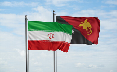 Papua New Guinea and Iran flag