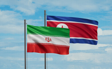 North Korea and Iran flag