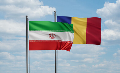 Romania and Iran flag