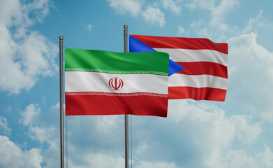 Puerto Rico and Iran flag
