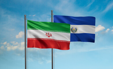 Salvador and Iran flag