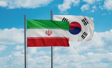 South Korea and Iran flag
