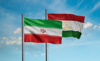 Tajikistan and Iran flag