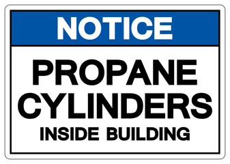 Notice Propane Cylinders Inside Building Symbol Sign, Vector Illustration, Isolate On White Background Label. EPS10