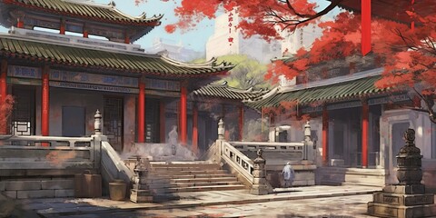 Beijing courtyard in the Qing Dynasty