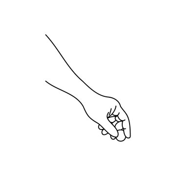 Line art of human hands, signs and gestures