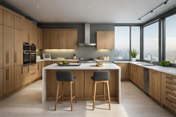 modern kitchen interior  generated by AI technology 
