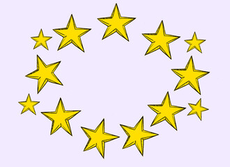 Frame, stars, background image, children's art