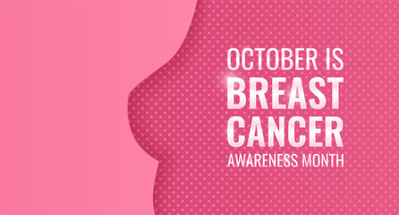 Breast cancer awareness month. Vector web banner.