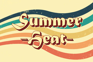 Summer heat 3D text effect template