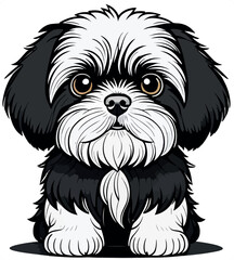 Gorgeous and lovely shih tzu puppy art
