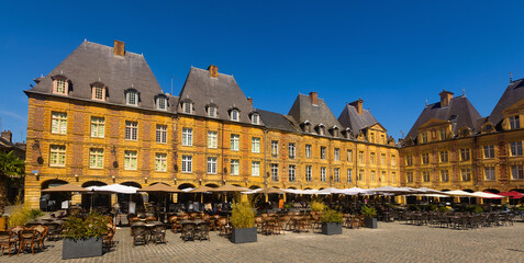 Scenic view of place Ducale, historical square at intersection of two main streets in center of...