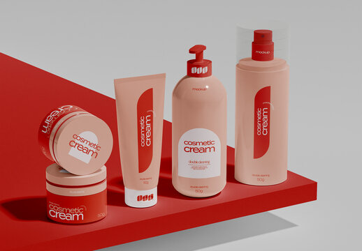 Set of Beauty Products Mockup