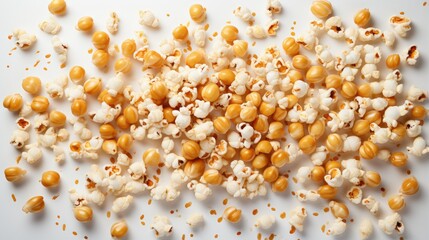 Image of popcorn grains in different stages of popping.
