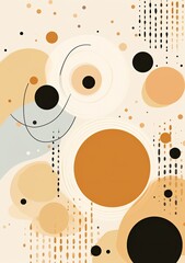 pattern of lines, circles and dots, in the style of natural shapes, playful animation, minimalistic picture created by artificial intelligence