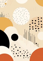 pattern of lines, circles and dots, in the style of natural shapes, playful animation, minimalistic picture created by artificial intelligence