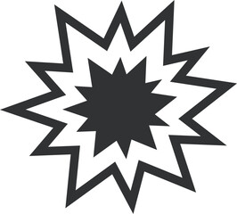 Bomb Icon. Bang and Exploding Symbol Isolated Element