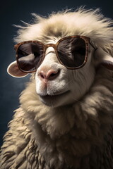 Fototapeta premium sheep wearing sunglasses