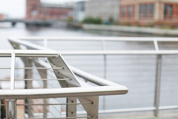 Sturdy handrails signify support and safety, guiding through challenges. Symbol of stability and...