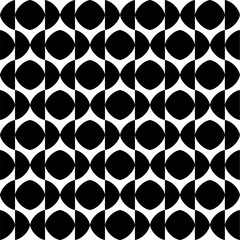 Seamless pattern with geometric motifs in black and white. Vector illustration.
