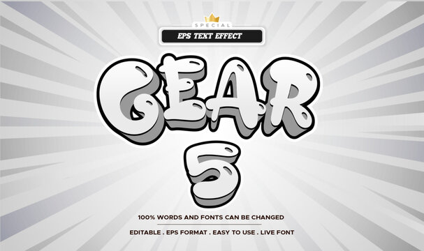 Text effect gear five editable