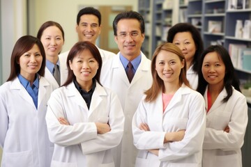Fototapeta premium Portrait of a diverse group of medical staff standing in a hospital