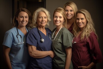 Obraz premium Portrait of a group of healthcare workers standing together in a hospital
