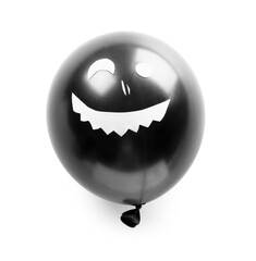 Naklejka premium Funny Halloween balloon on white background