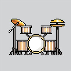Pixel art illustration Drum Set. Pixelated Drum Set. Drum Set instrument music icon pixelated
for the pixel art game and icon for website and video game. old school retro.