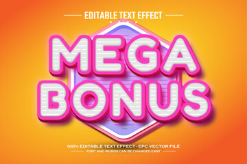 Mega bonus 3D editable text effect template