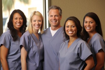 Fototapeta premium Portrait of a group of medical workers smiling at the camera.