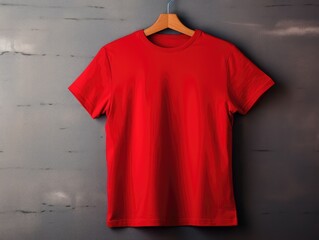 Plain red t-shirt on white