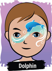 Face-Painting Creative Card Design- Dolphin