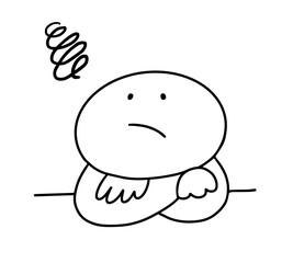 いいアイデアが出なくて悩んでいる棒人間