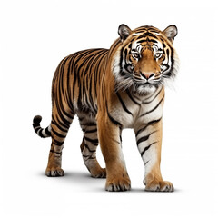 Obraz premium Big Tiger on white background.